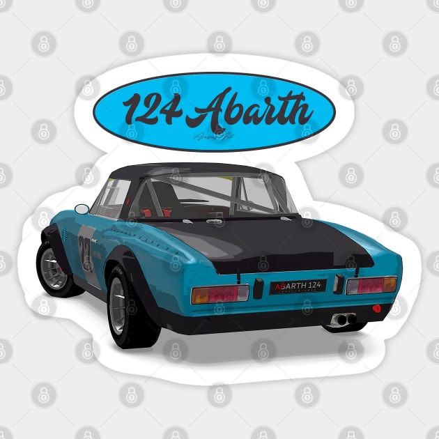 Abarth 124 27 Back Sticker by PjesusArt